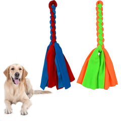 ASOCEA jouet corde fleece vert et bleu, idéal pour divertir votre chien et faire de l'exercice.