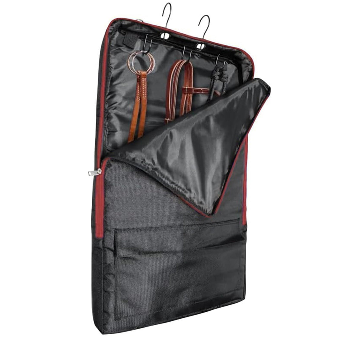Le sac bridon cheval asooll avec crochets extérieurs facilite le rangement.