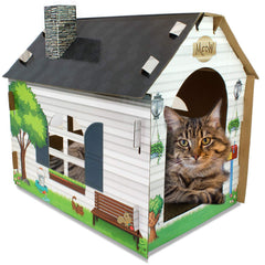 ASPCA Maison chat carton cachette et grattoir, extérieur durable.