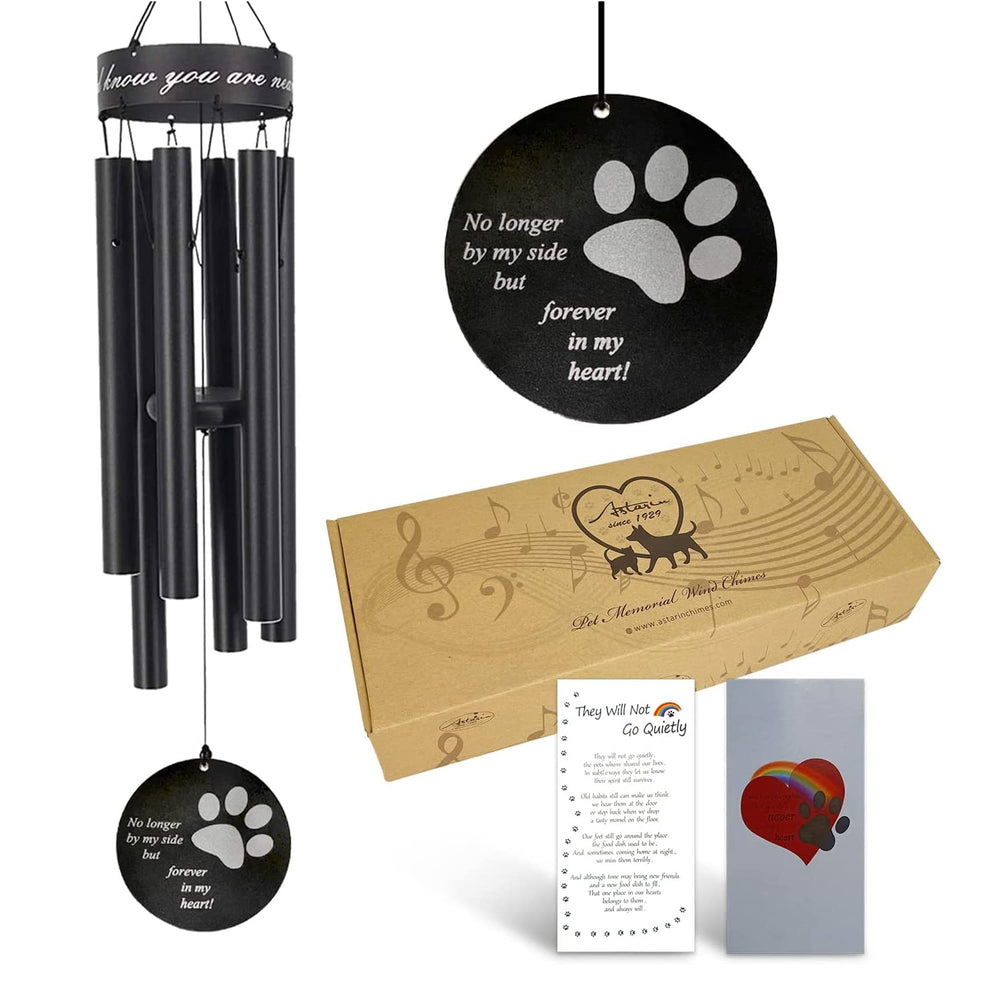 ASTARIN carillon mémorial animaux vue générale, design noir durable pour jardin