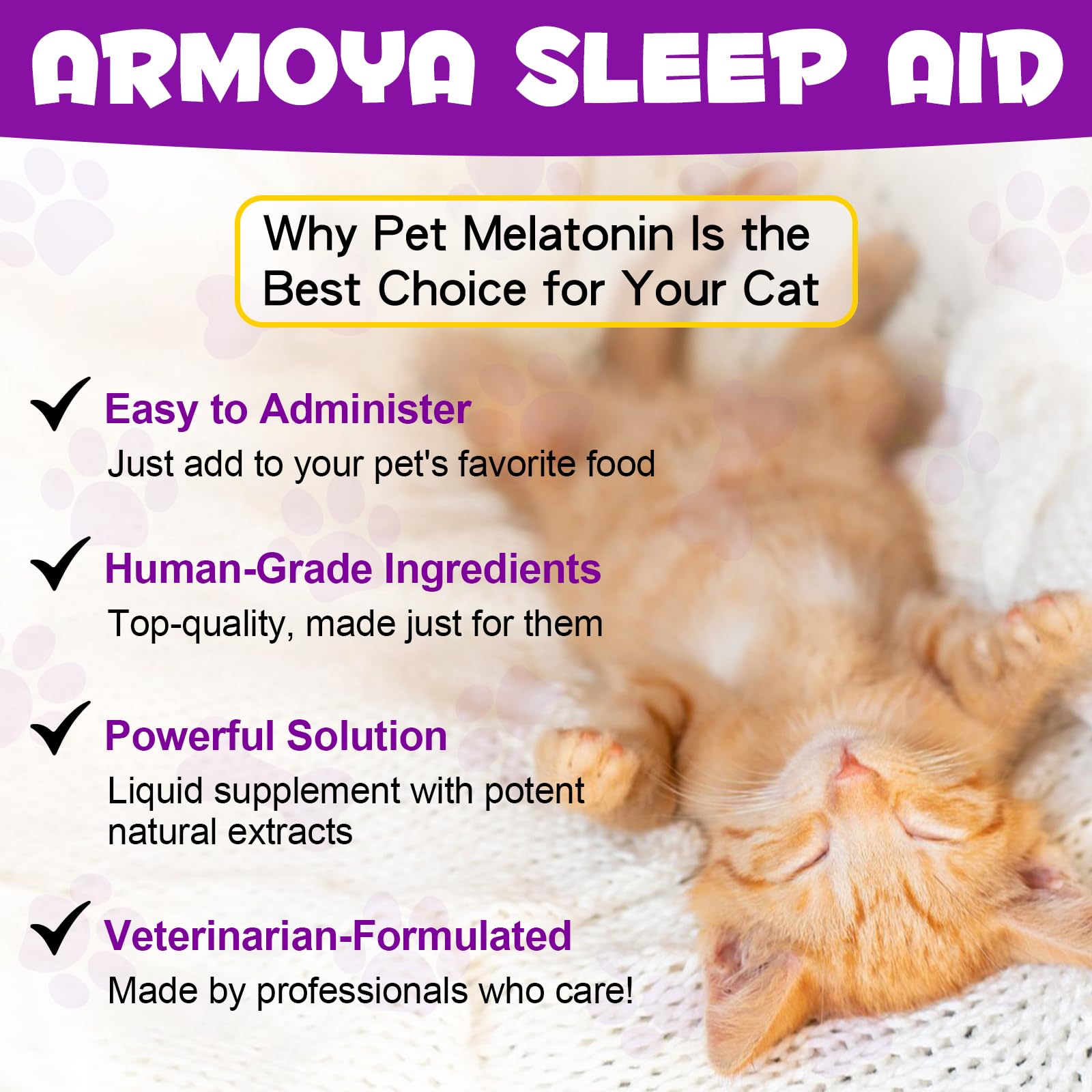 Asusxcli Mélatonine pour chat: solution naturelle pour réduire le stress ponctuel.