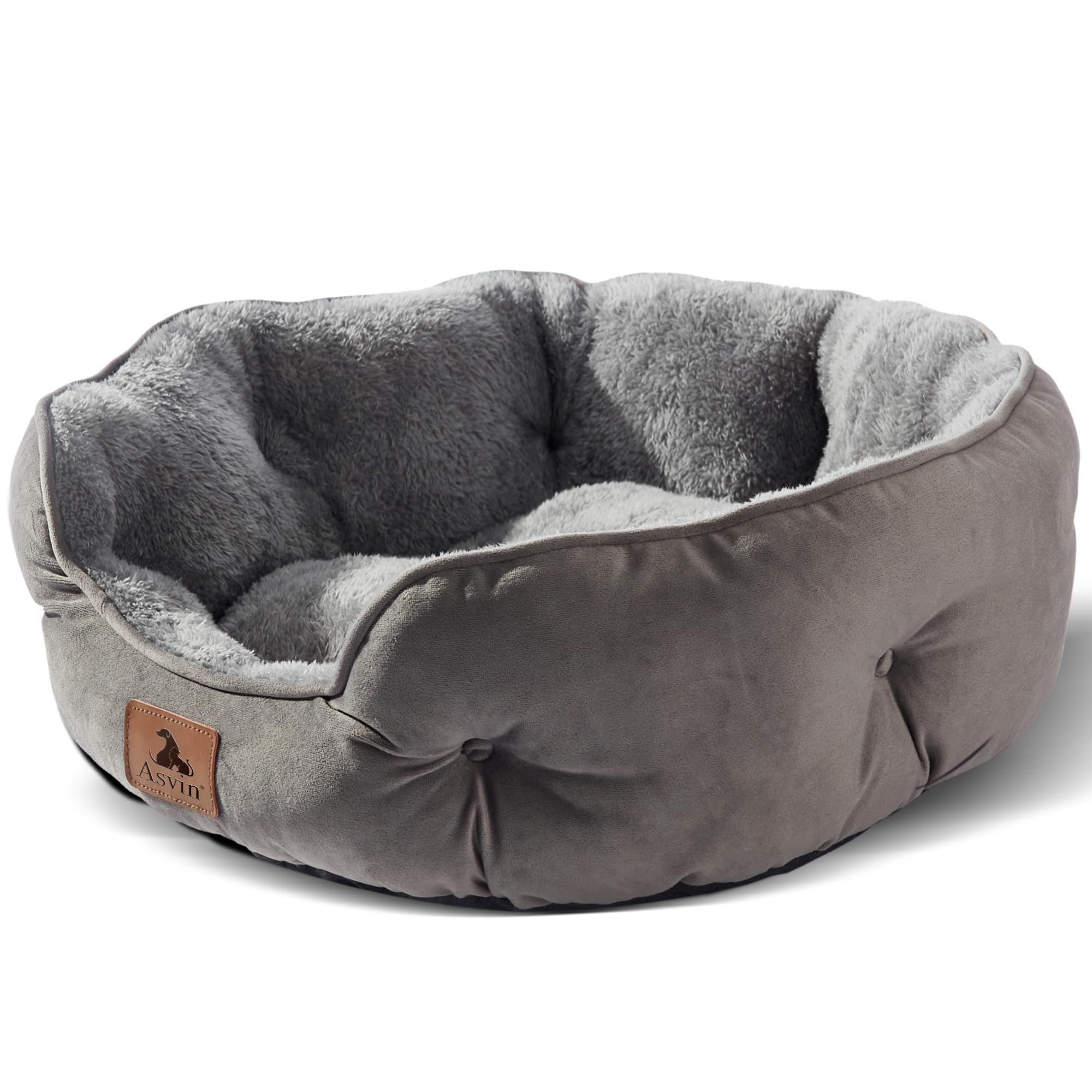 Asvin lit-chien-petit-gris, douceur Sherpa pour un repos très confortable