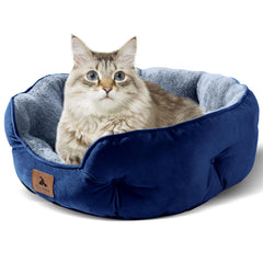 Asvin nid doux en Sherpa bleu, idéal pour chats et chiens.