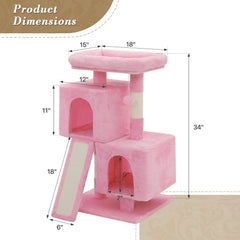 Athena Collection arbre-chat petit rose, condos douillets pour sieste et détente.