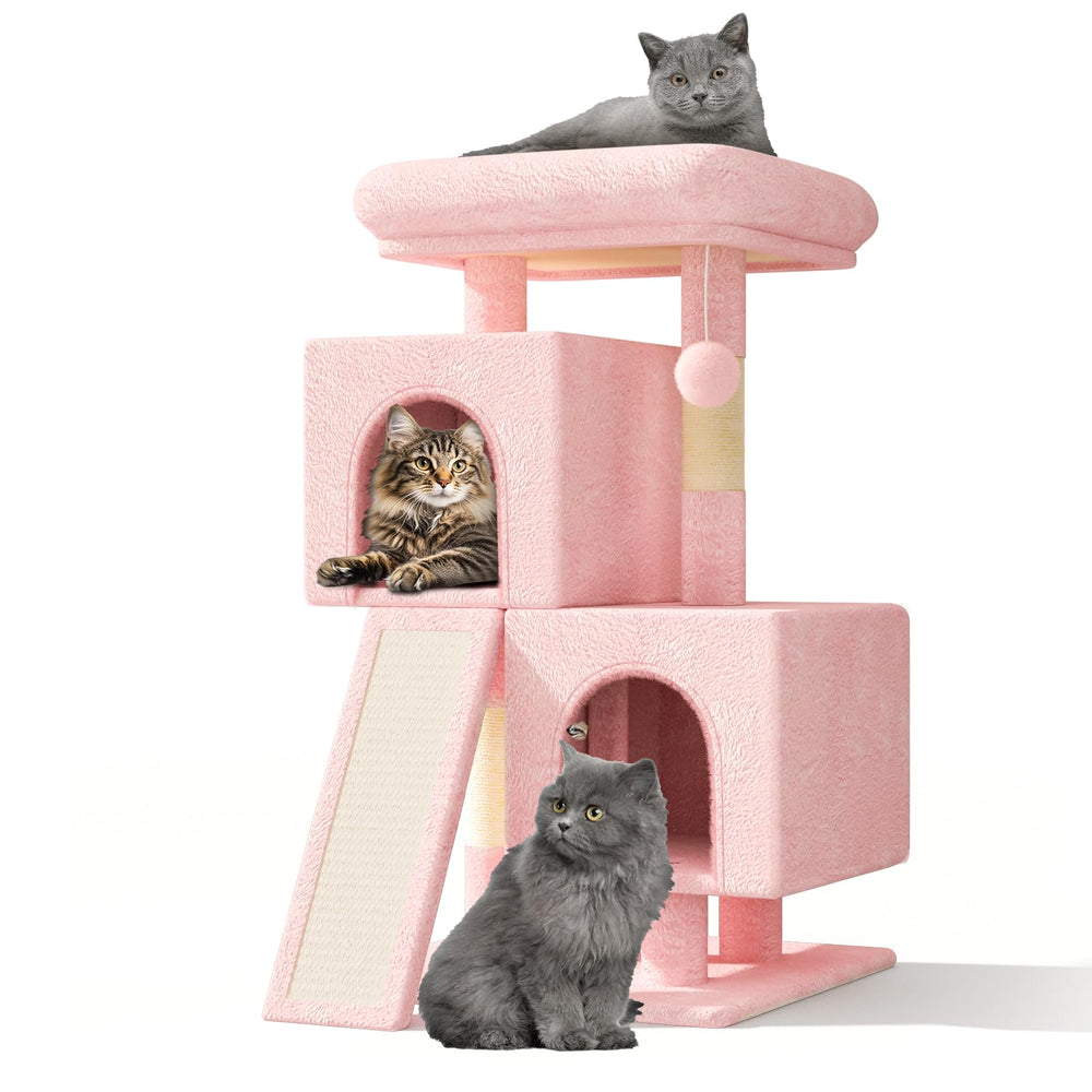 Athena Collection arbre-chat petit rose, face visible, idéal pour observation et repos.