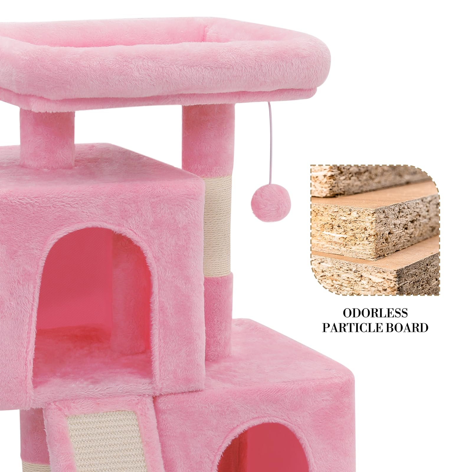 Athena Collection arbre-chat petit rose, plateformes moelleuses pour courir et se prélasser.