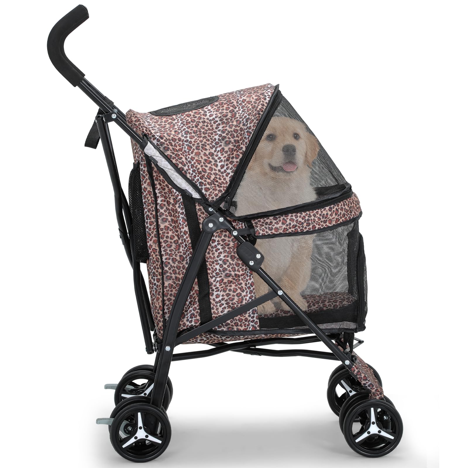 Athena Collection nouvelle poussette à quatre roues pour chien moyen, stabilité accrue.