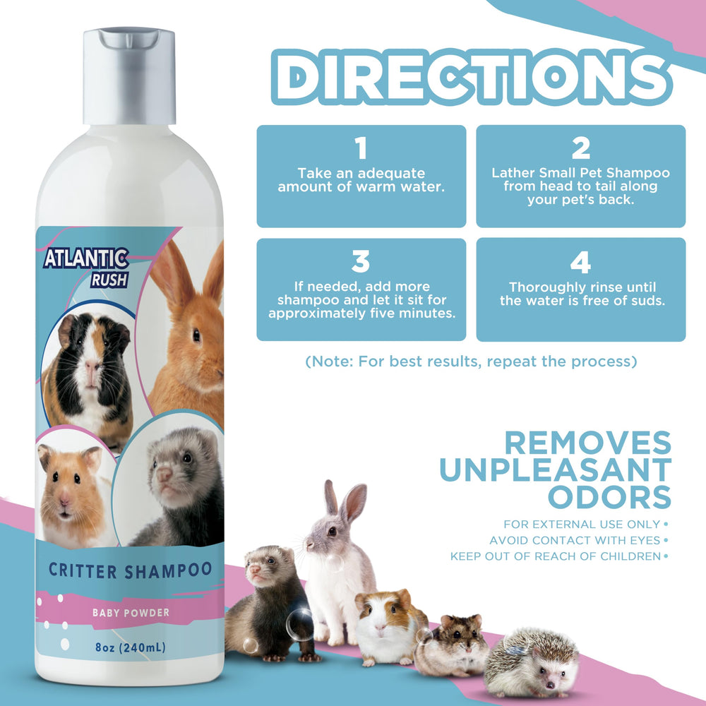 Atlantic Rush Critter Shampoo – application-sans-eau, gain de temps pendant le toilettage.