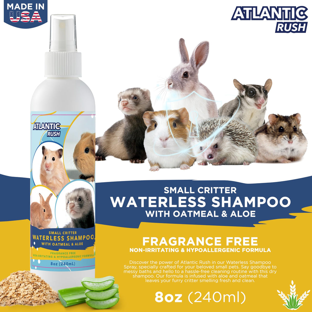 Atlantic Rush Nettoyage doux des poils des petits compagnons sans rinçage.