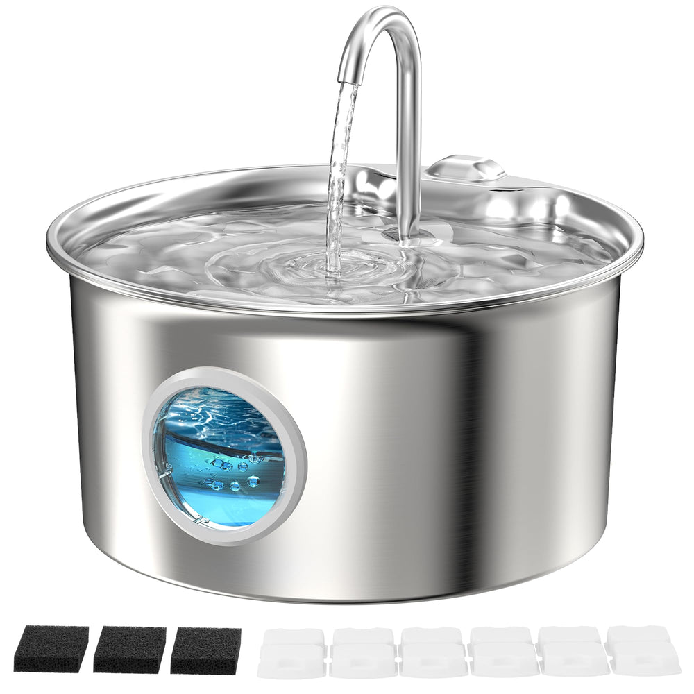 ATMZIQXR fontaine-eau-chat-inox: hydratation fiable et durable.