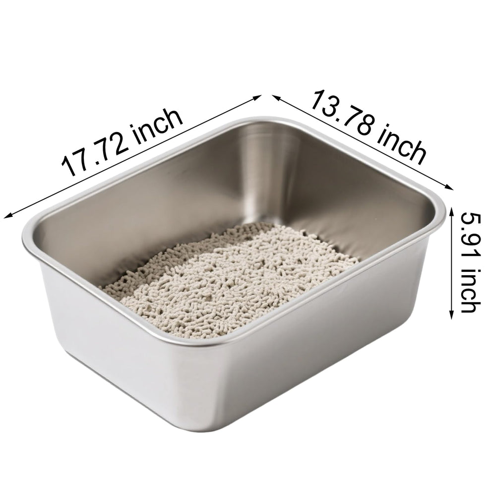 Atogafigo boîte litière inox, hautes parois limitant les éclaboussures.