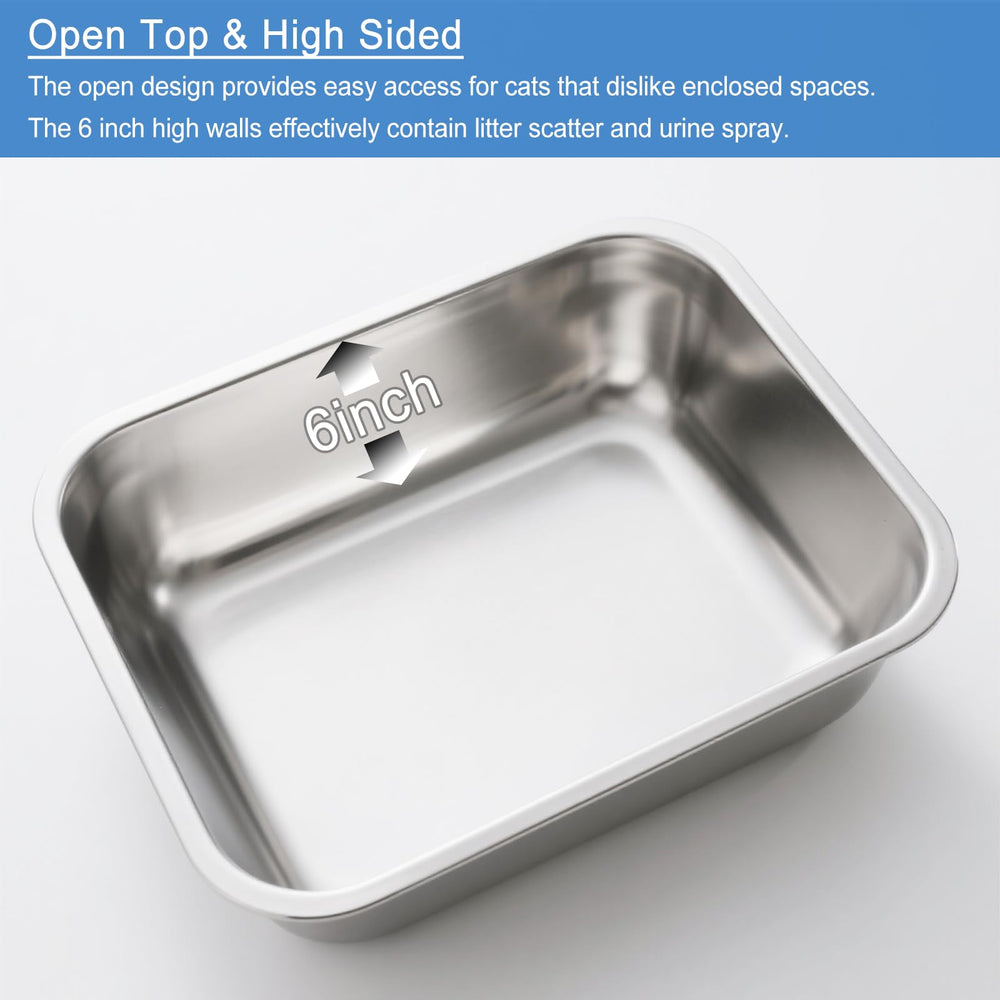 Atogafigo boîte litière inox, nettoyage rapide sans résidu.
