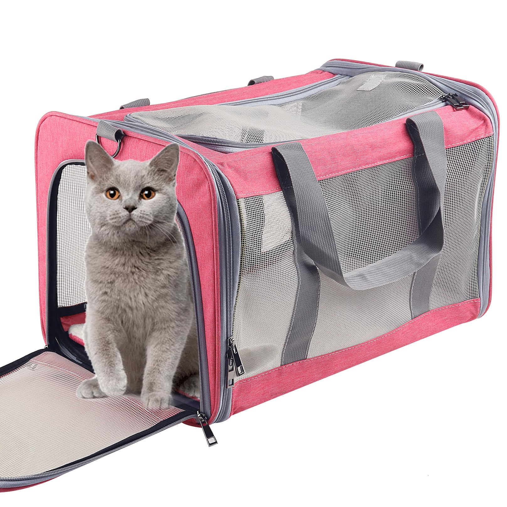 Atvobiy porte-chat rose souple pour déplacements confortables et sûrs