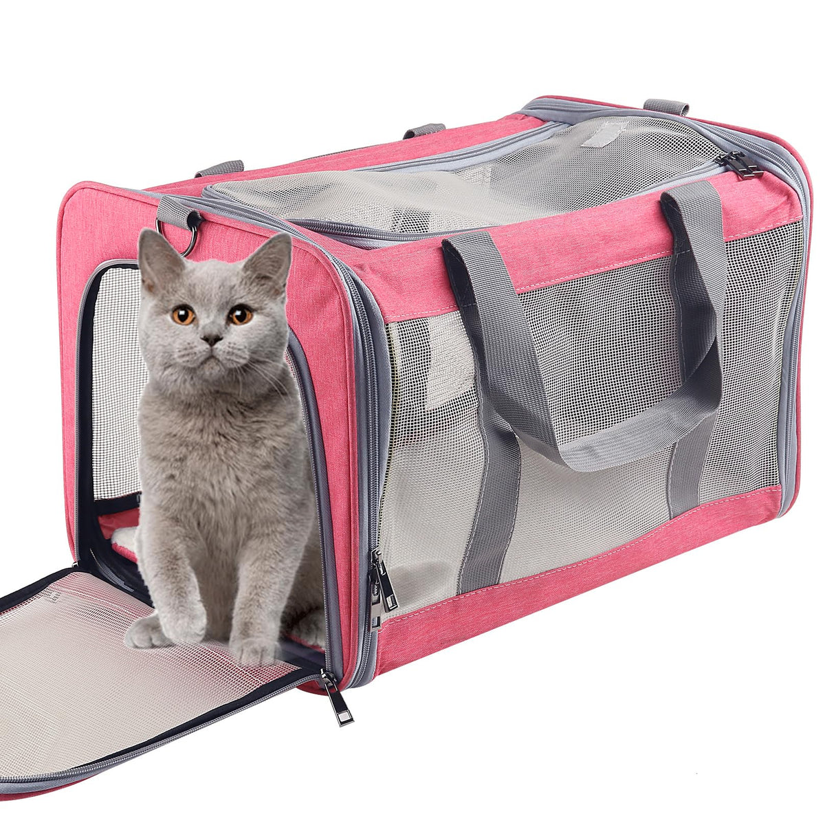 Atvobiy porte-chat rose souple pour déplacements confortables et sûrs