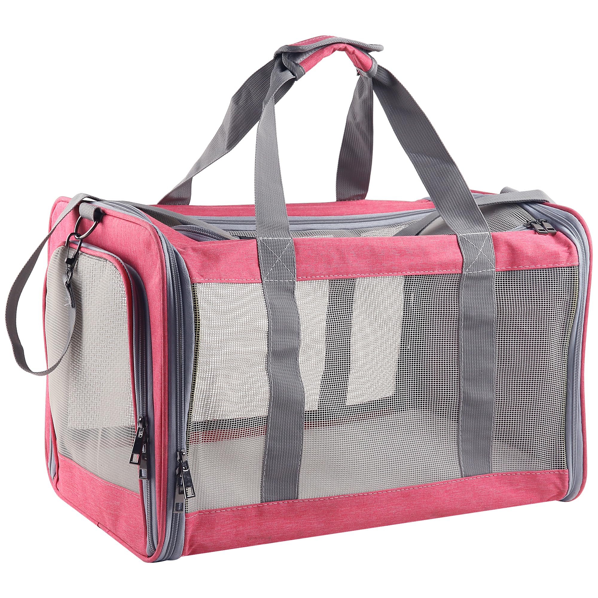 Atvobiy porte-chat rose avec ventilation généreuse pour confort en voyage
