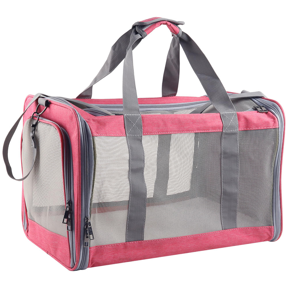 Atvobiy porte-chat rose avec ventilation généreuse pour confort en voyage