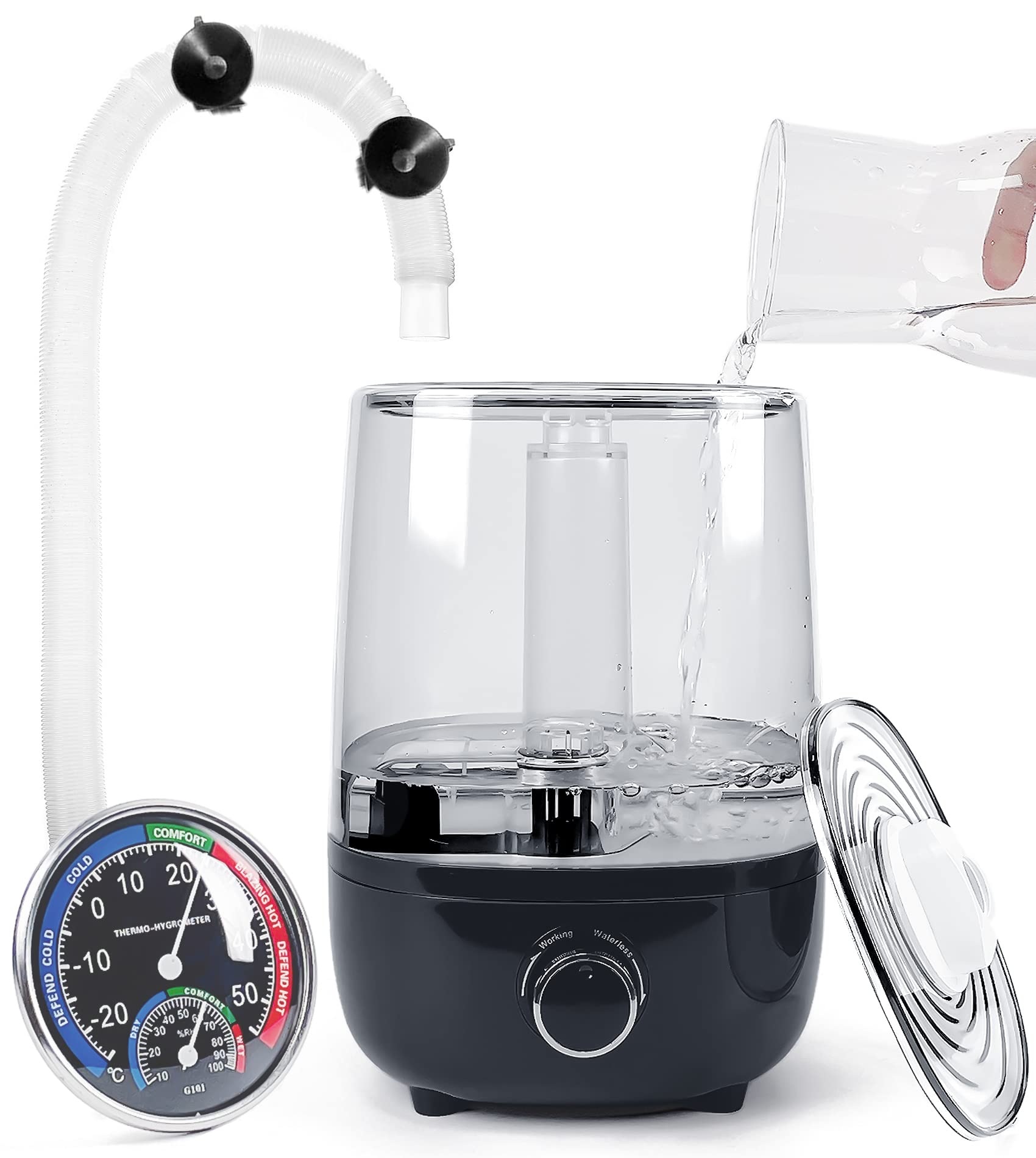 AUAAQ Brumisateur Top Fill avec réservoir visible de 4L pour terrarium, grande capacité.