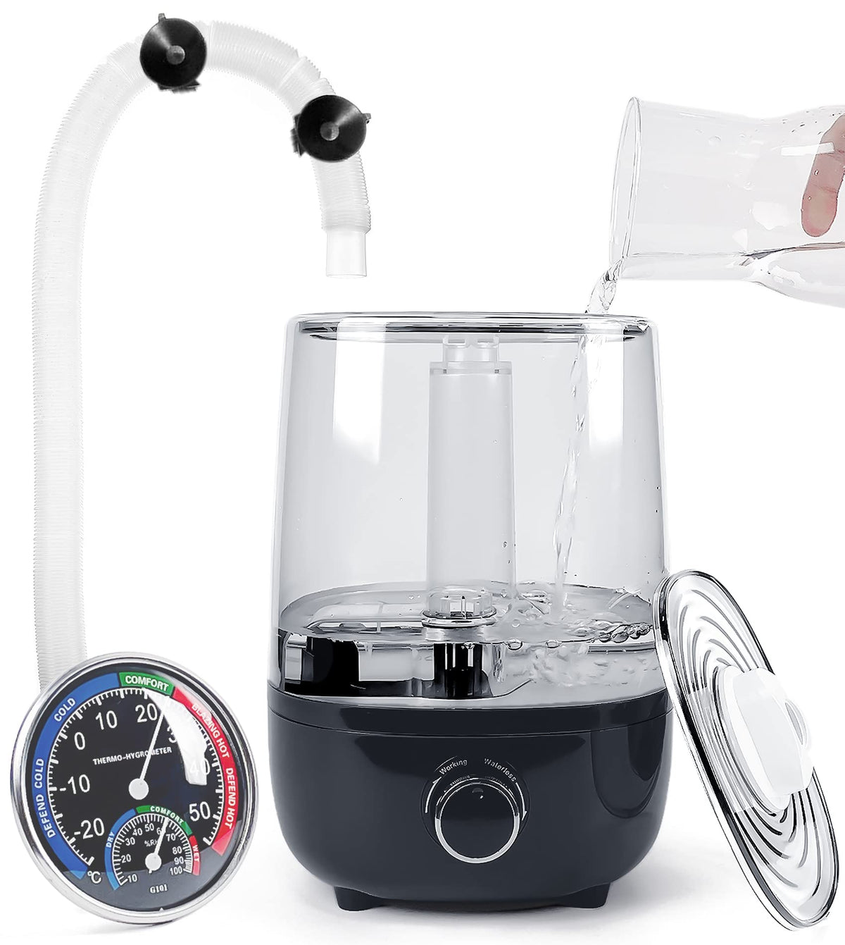 AUAAQ Brumisateur Top Fill avec réservoir visible de 4L pour terrarium, grande capacité.