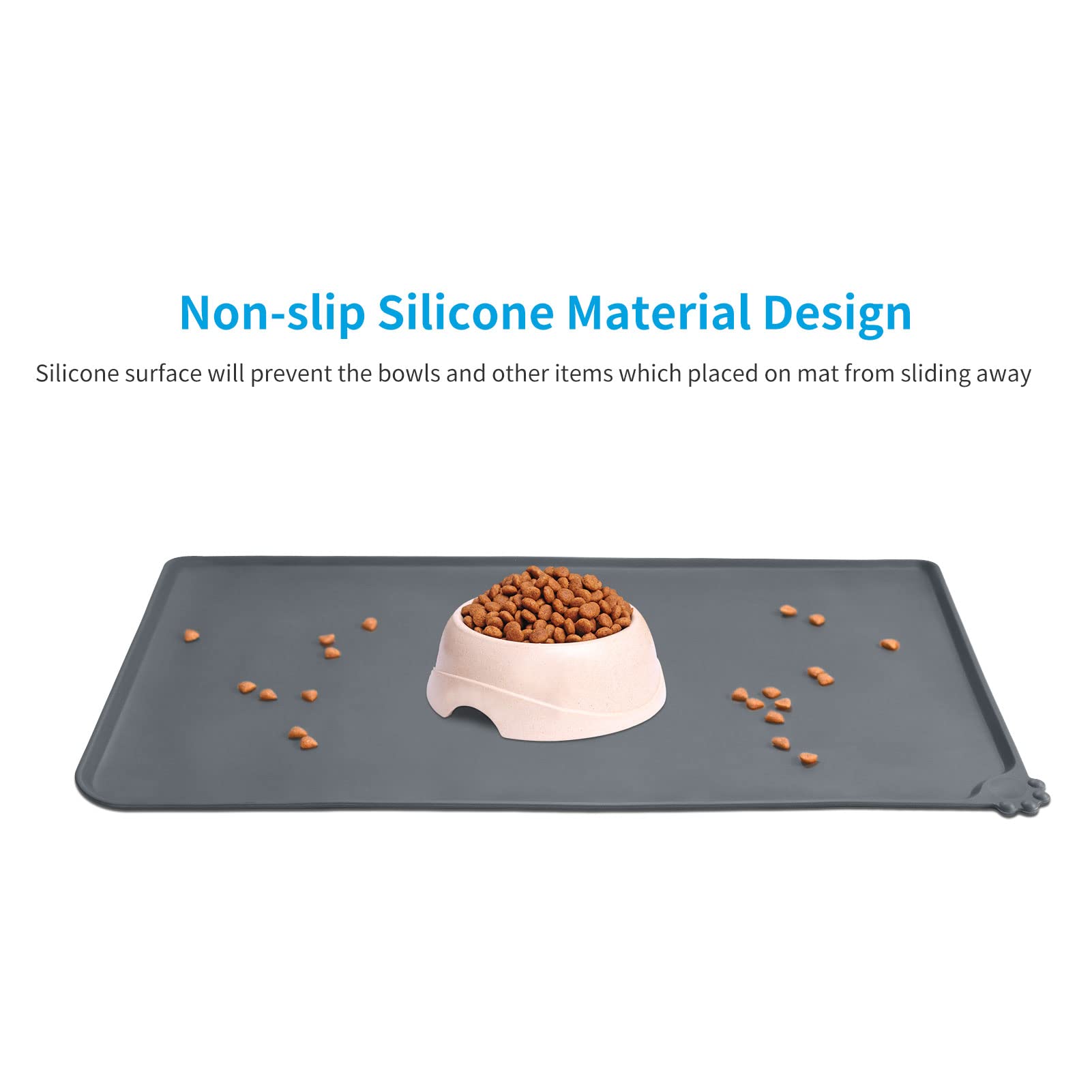 AUDWUD tapis-nourriture-chien-bord-eleve, protège sol des éclaboussures