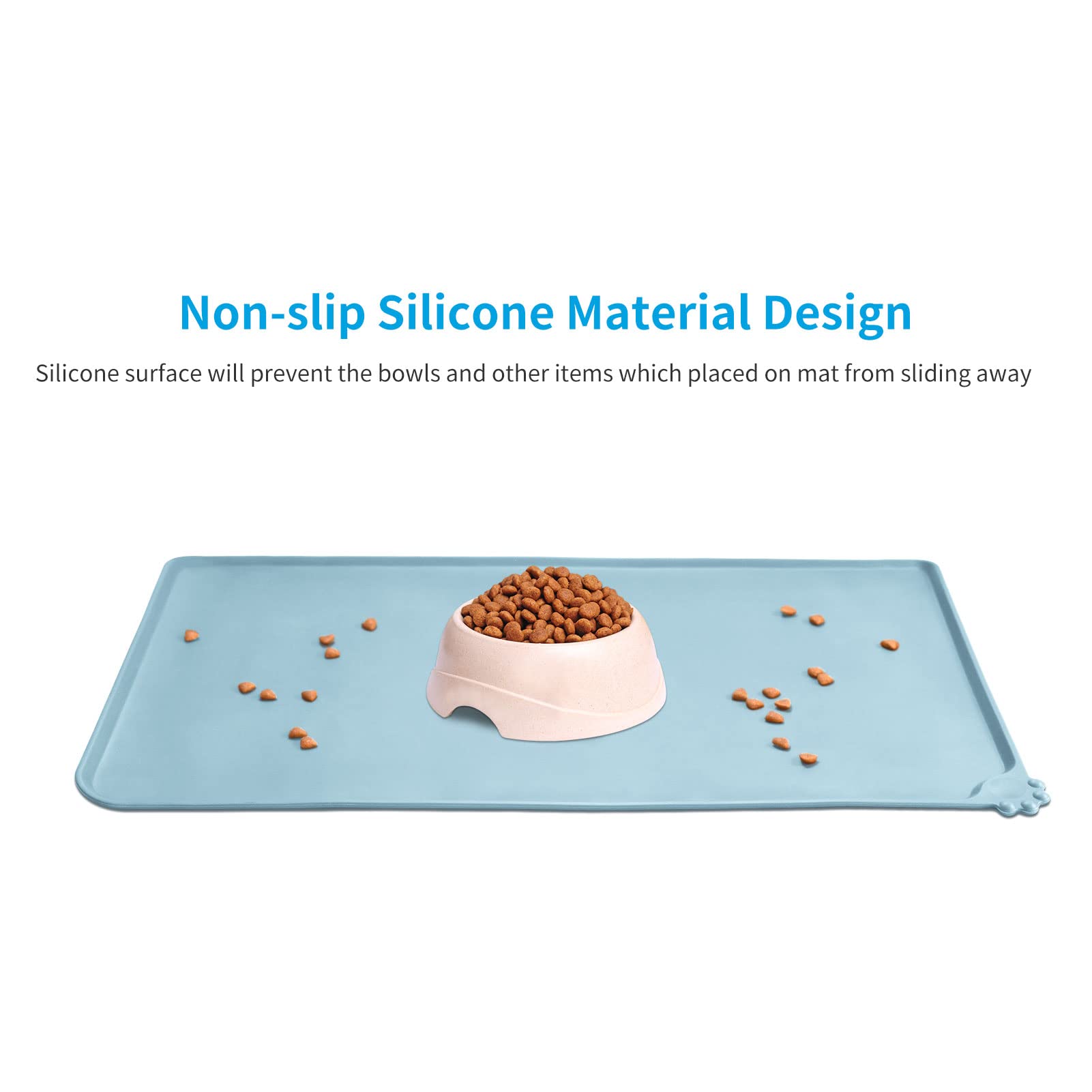 AUDWUD tapis silicone avec bord élevé évitant les éclaboussures.
