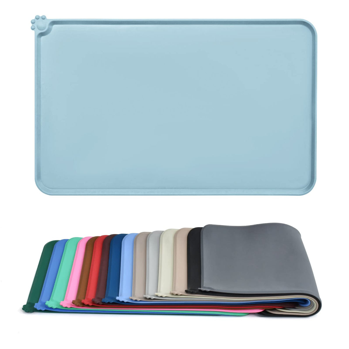 AUDWUD tapis silicone étanche, vue d'ensemble anti-déversement.