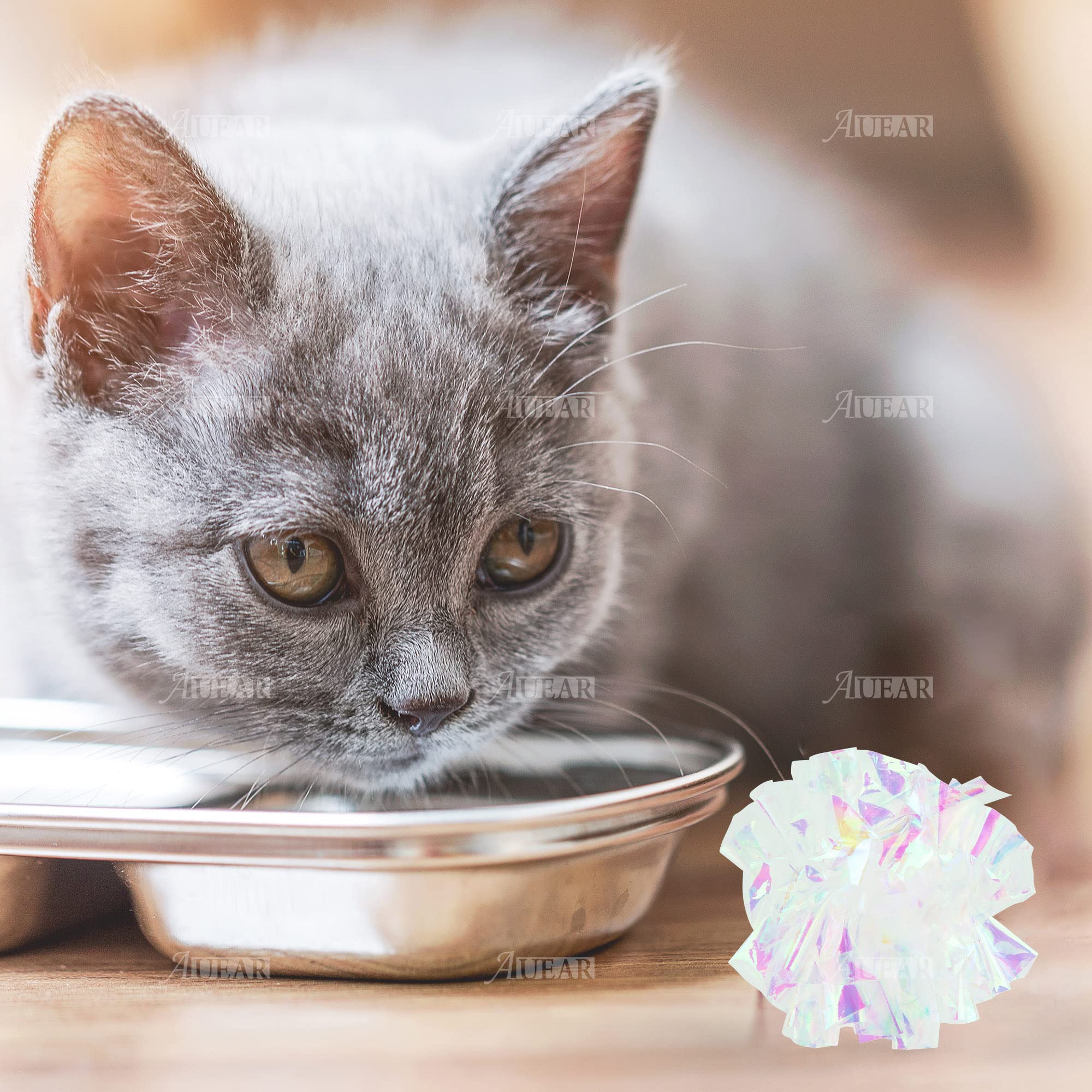 Boules crinkle AUEAR, matériau Mylar brillant, stimulation ludique