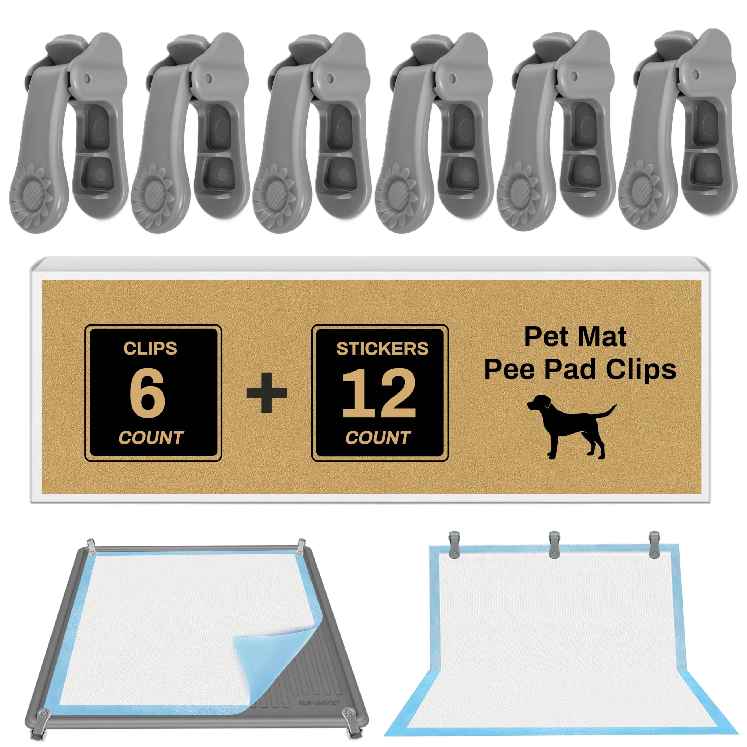 AUFORPET clip-mur-verrouillable-épais: fixation fiable du tapis jetable.