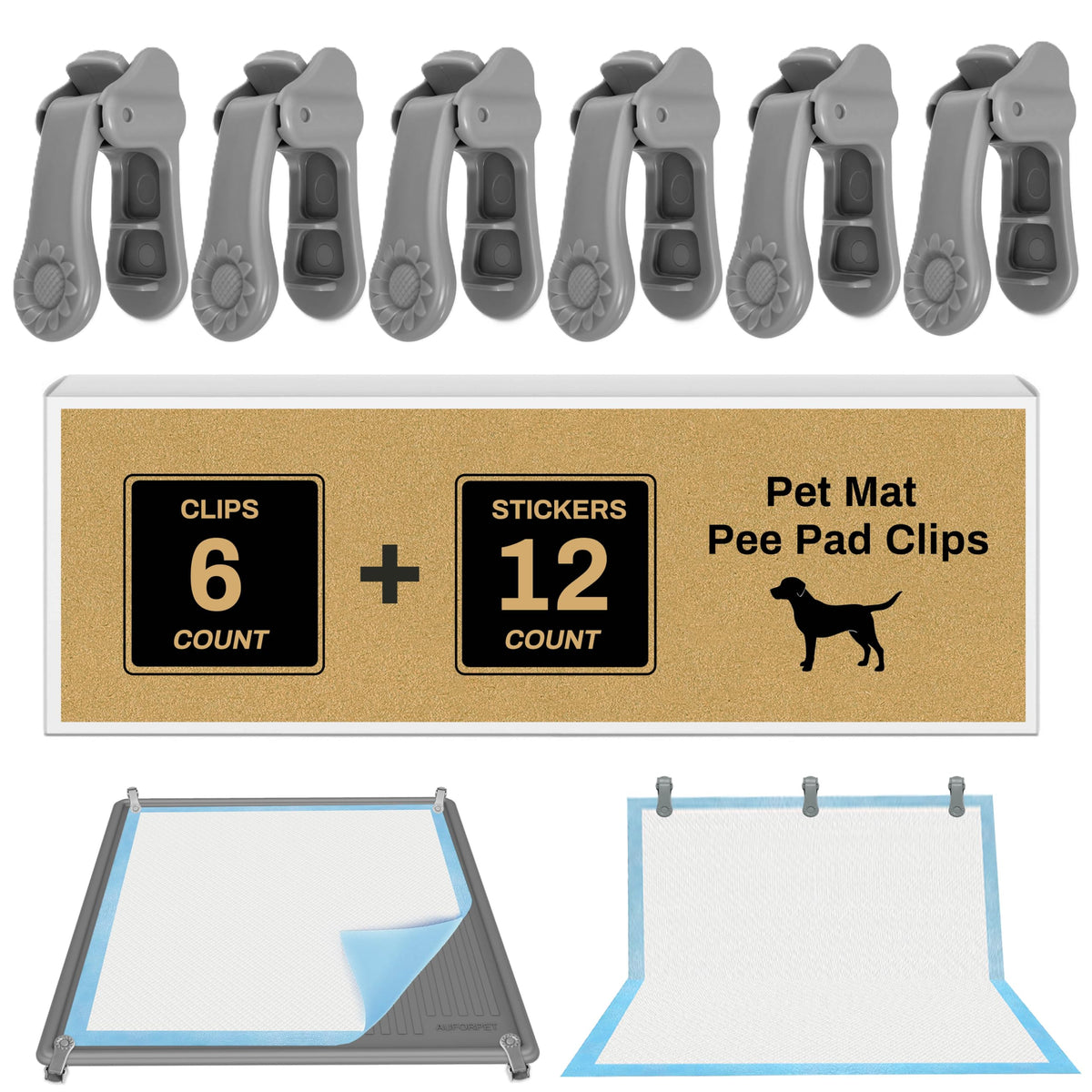 AUFORPET clip-mur-verrouillable-épais: fixation fiable du tapis jetable.