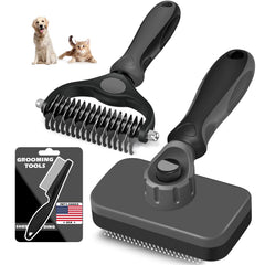 Brosse slicker Augwind auto-nettoyante démêle et retire les poils, douceur assurée.