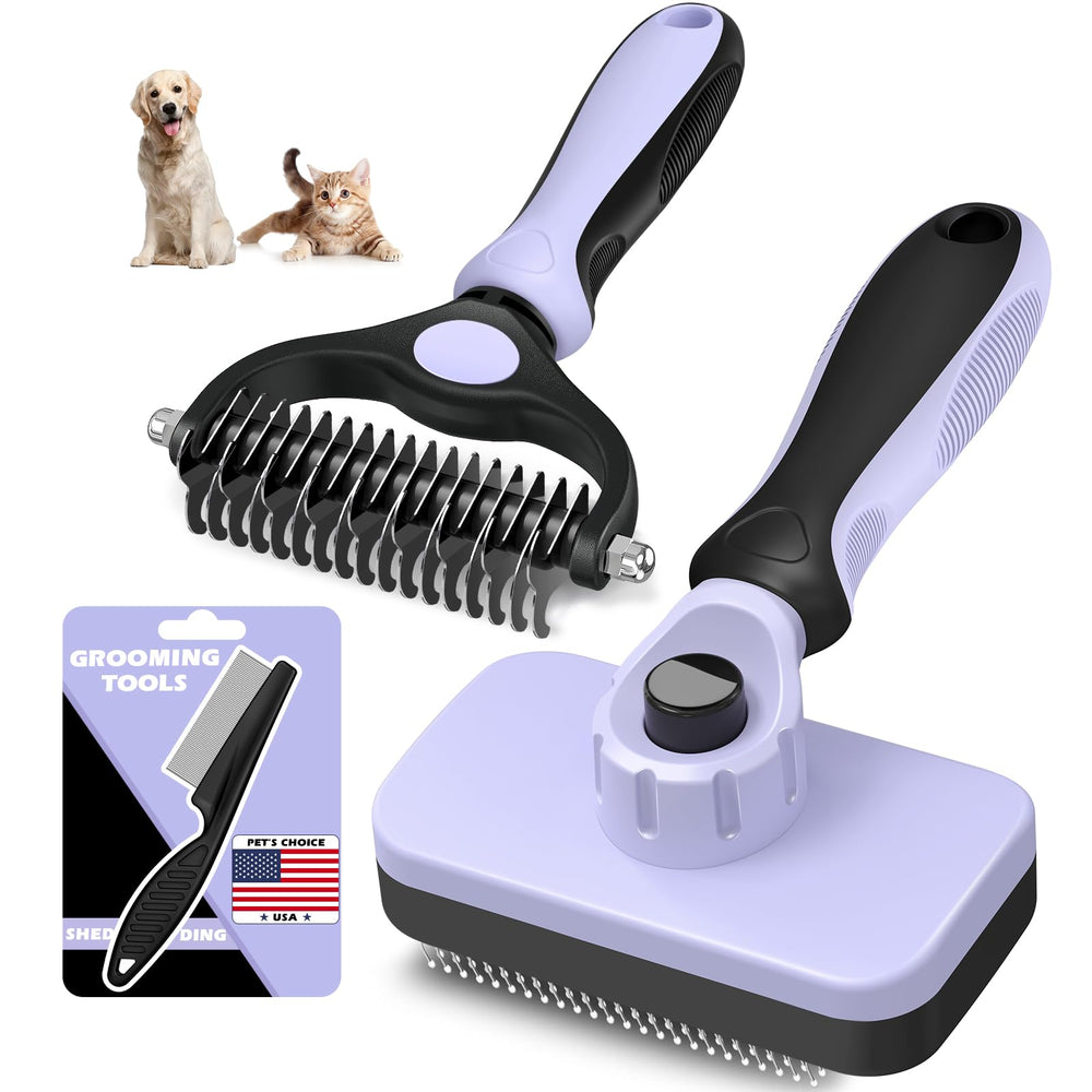 Augwind kit de toilettage démêlage double-face pour pelage lisse.