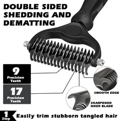 Rateau de démêlage double-face Augwind avec 9 et 17 dents