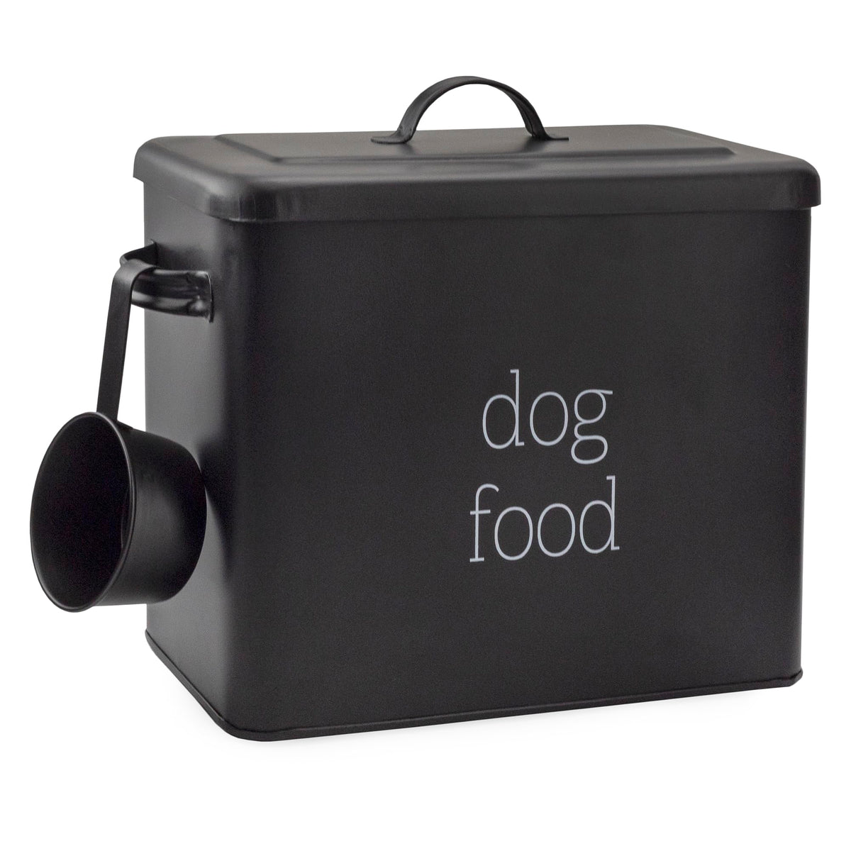 AuldHome Design Canister noir rétro – vue avant pour nourriture de chien.