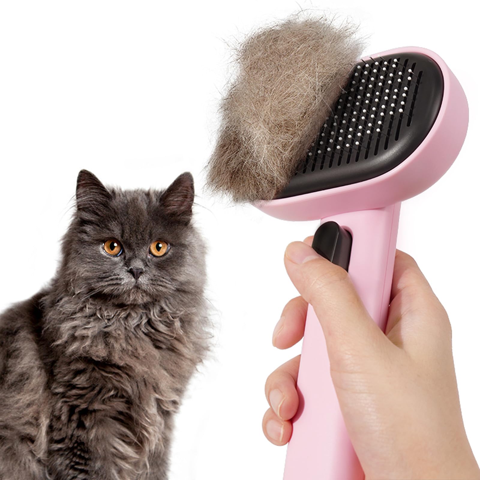 Brosse Aumuca pour chat en intérieur, capture rapide des poils et réduction des résidus sur les meubles