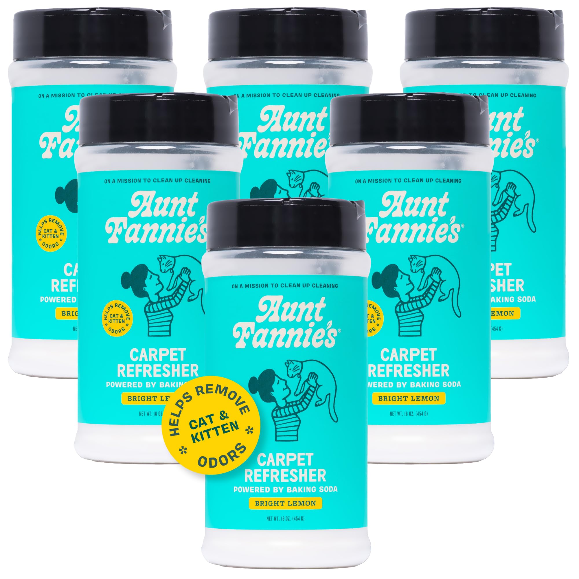 Aunt Fannie's rafraichisseur-tapis-chat odeur citron, neutralise les odeurs et laisse un parfum frais.