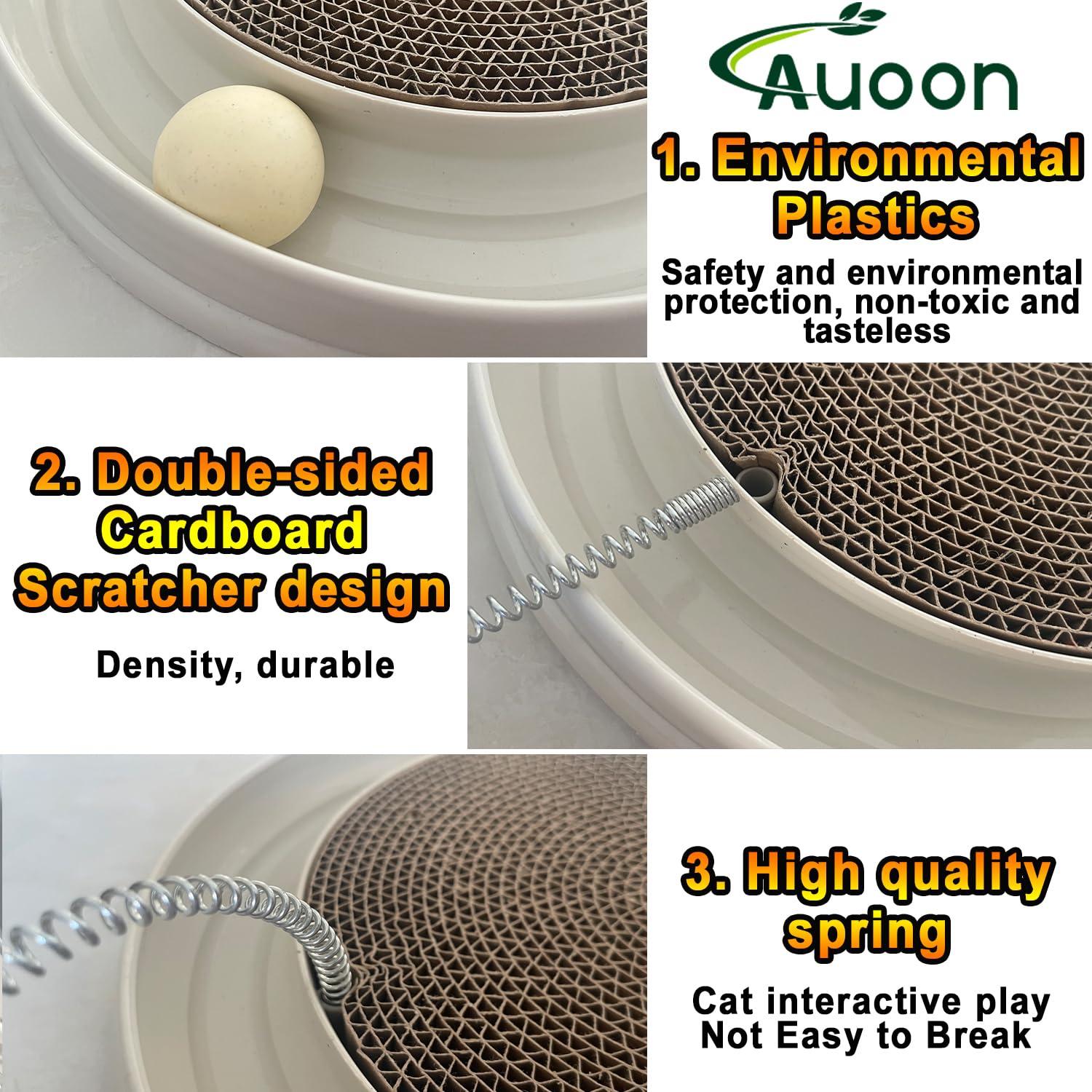AUOON balle-track-interieur, canal circulaire stimulant les coups de patte.
