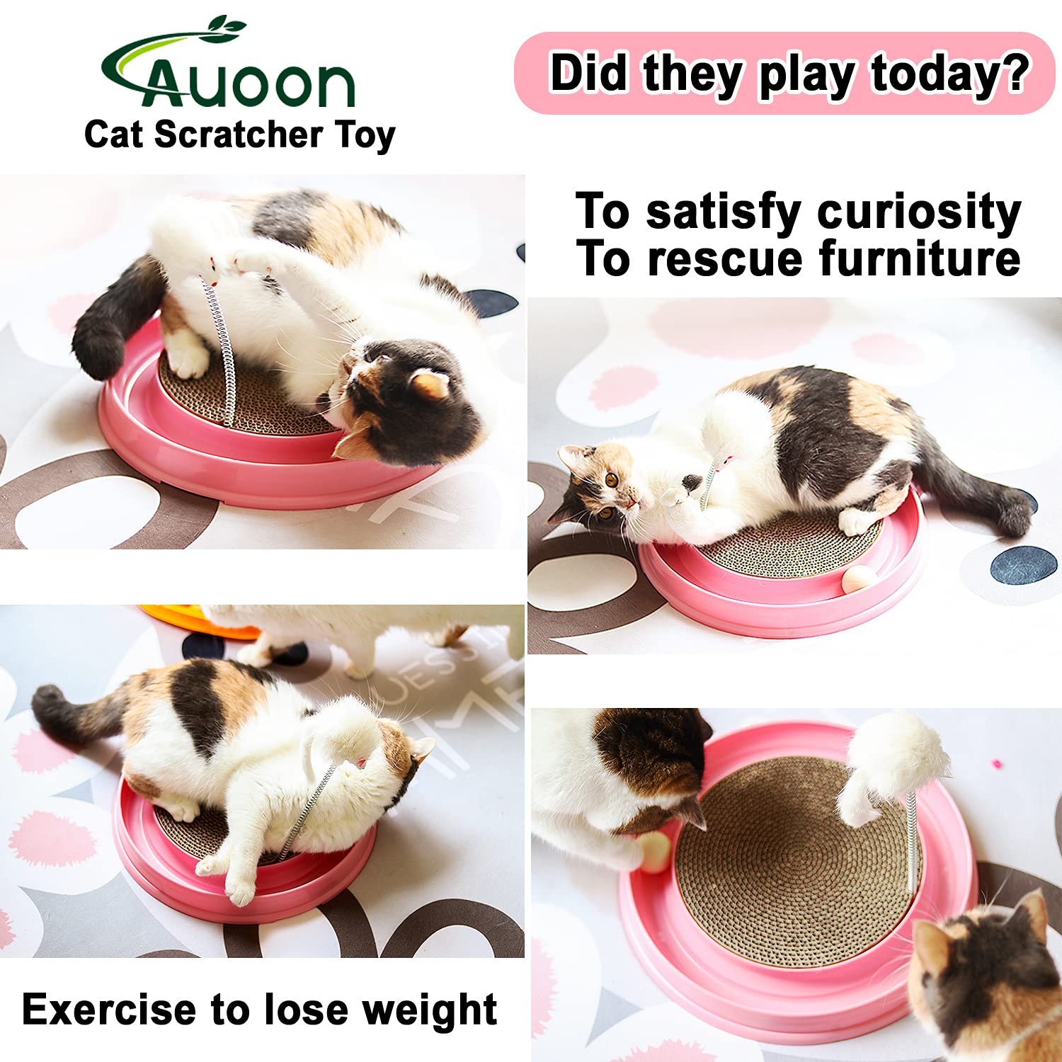 AUOON jouet-chat-interieur, idéal pour chats d’intérieur et chatons.