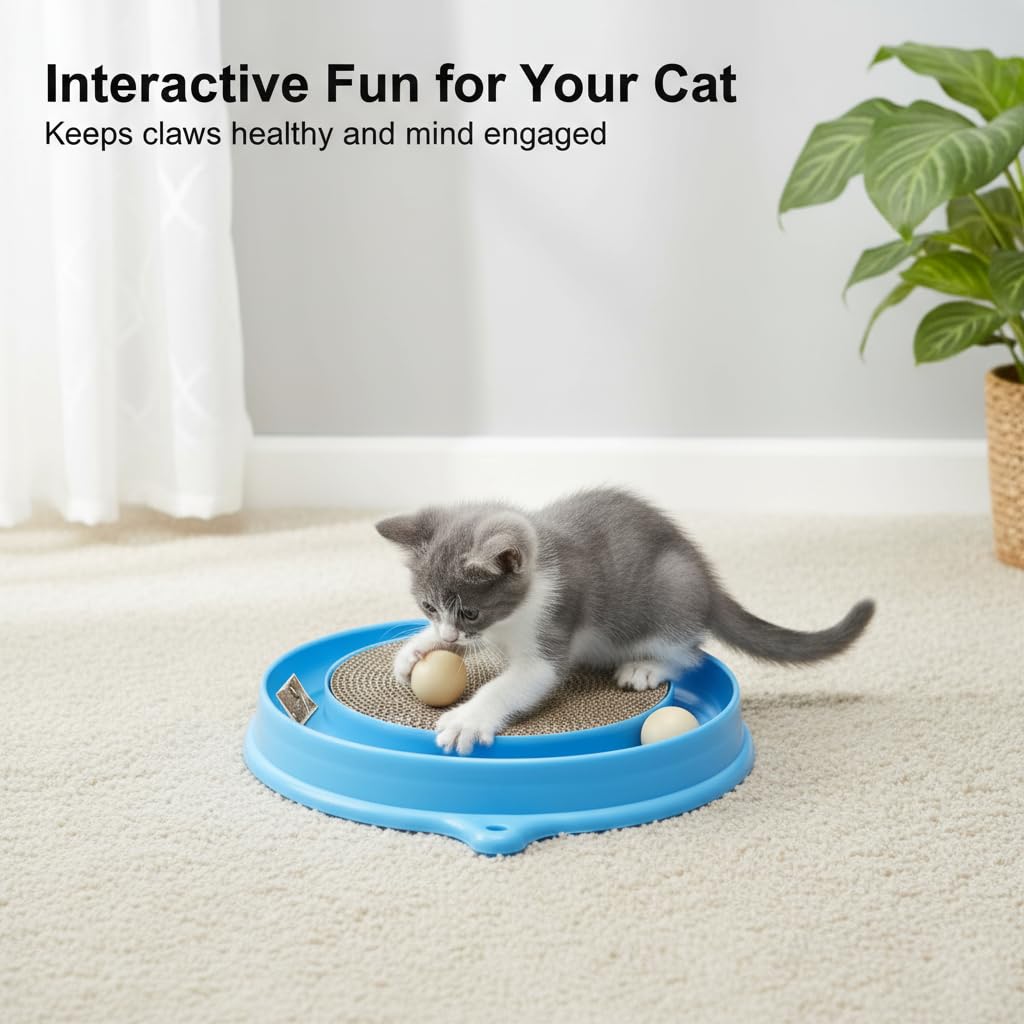 AUOON souris peluche chat ressort bleu jeu interactif