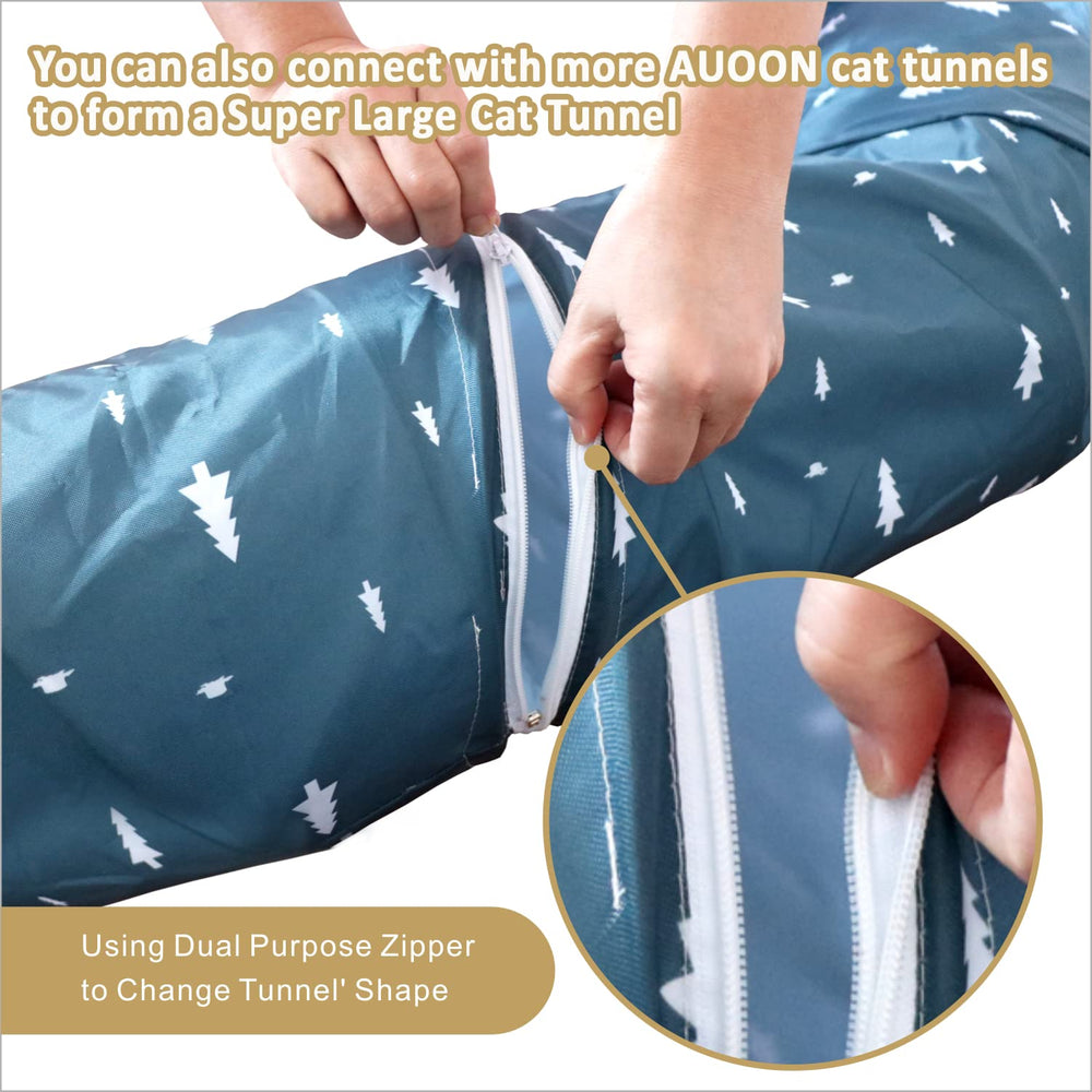 AUOON tunnel chat répliable jaune, rangement rapide et transport pratique.