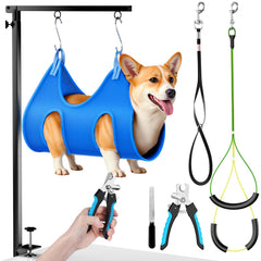 AUORC bras de toilettage reglable avec hamac pour chiens calmes