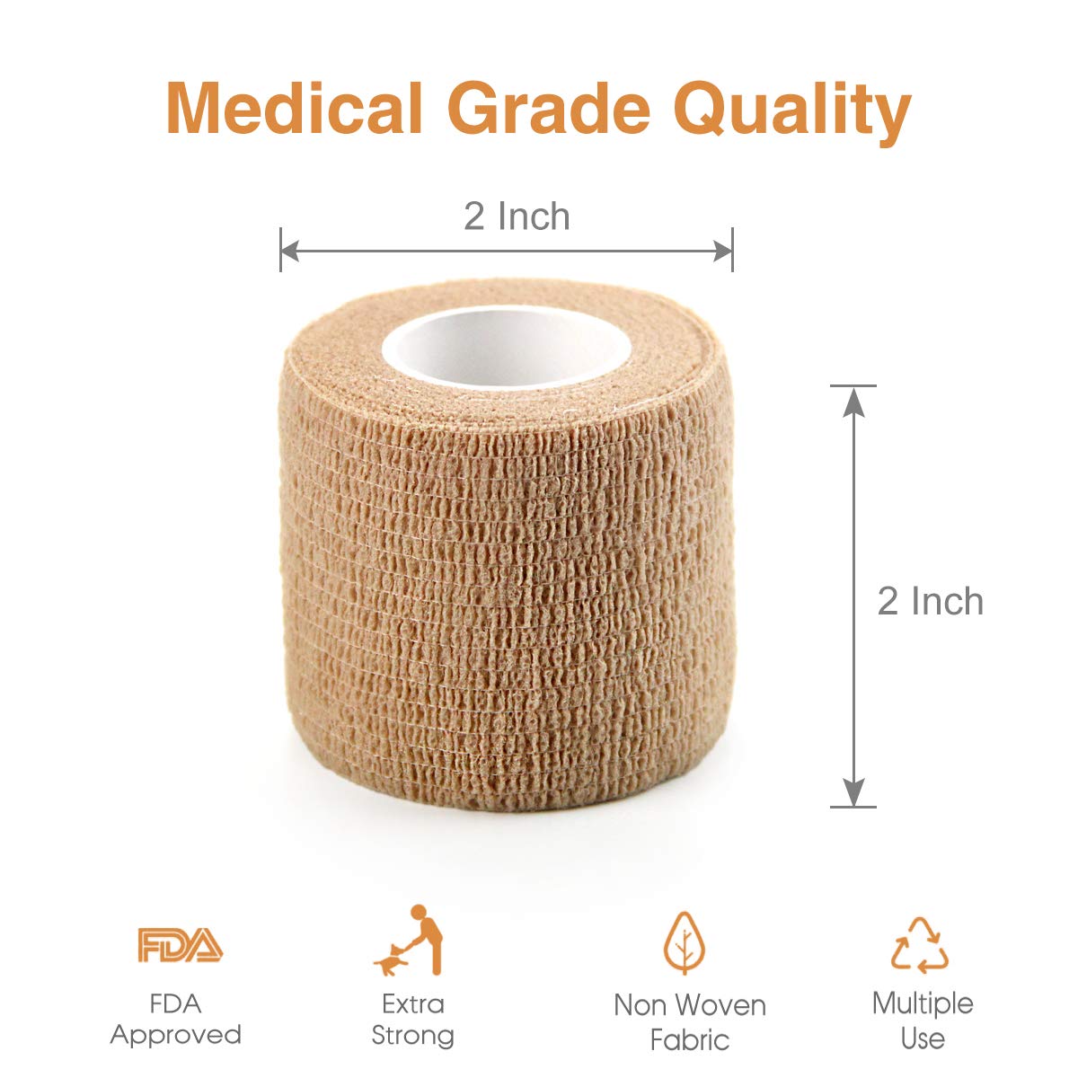 AUPCON Vet Wrap autoadhesif non tisse pour animaux, facile à utiliser.