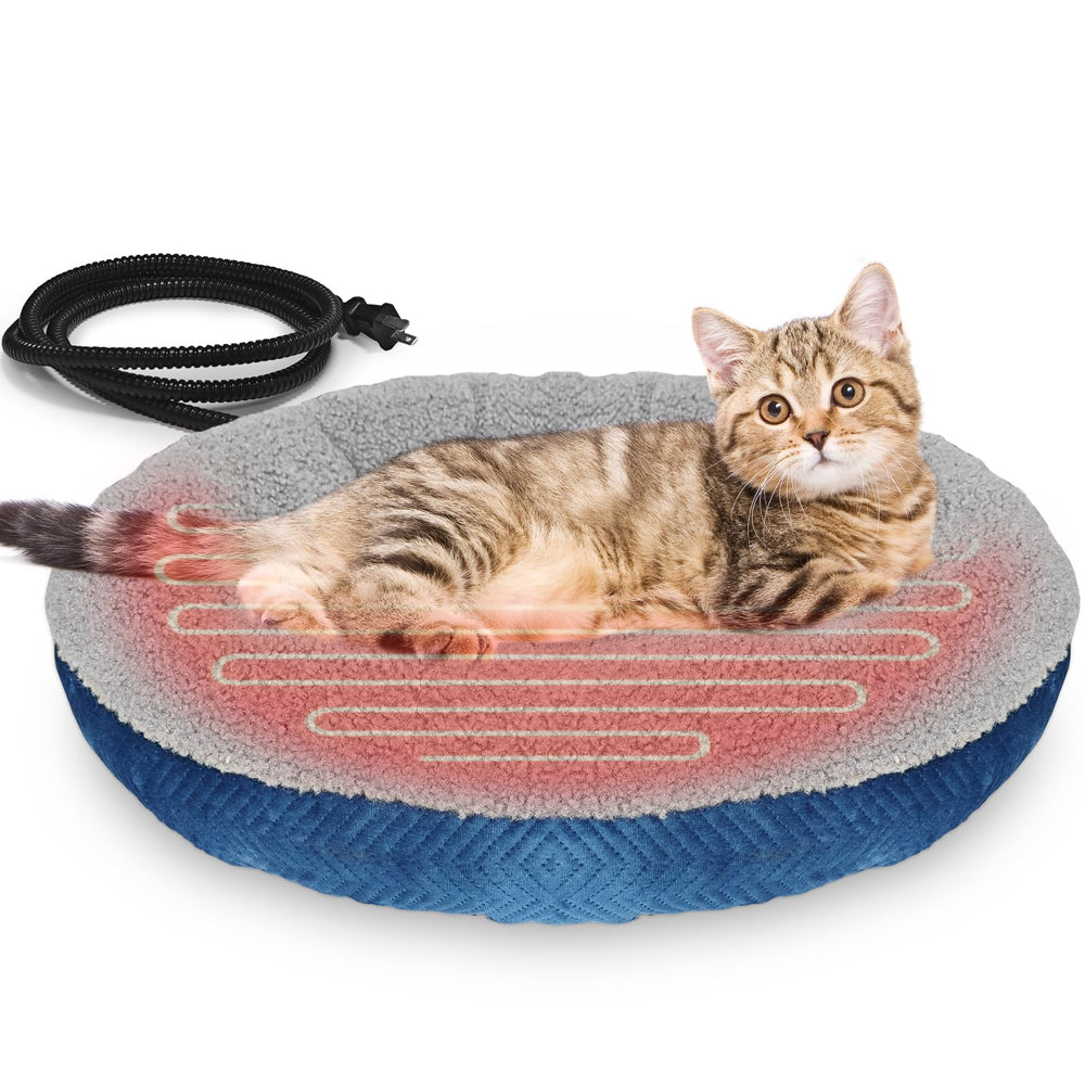 Lit chauffant AUPETEK pour chat 19 pouces, chaleur sécurisée et confort.
