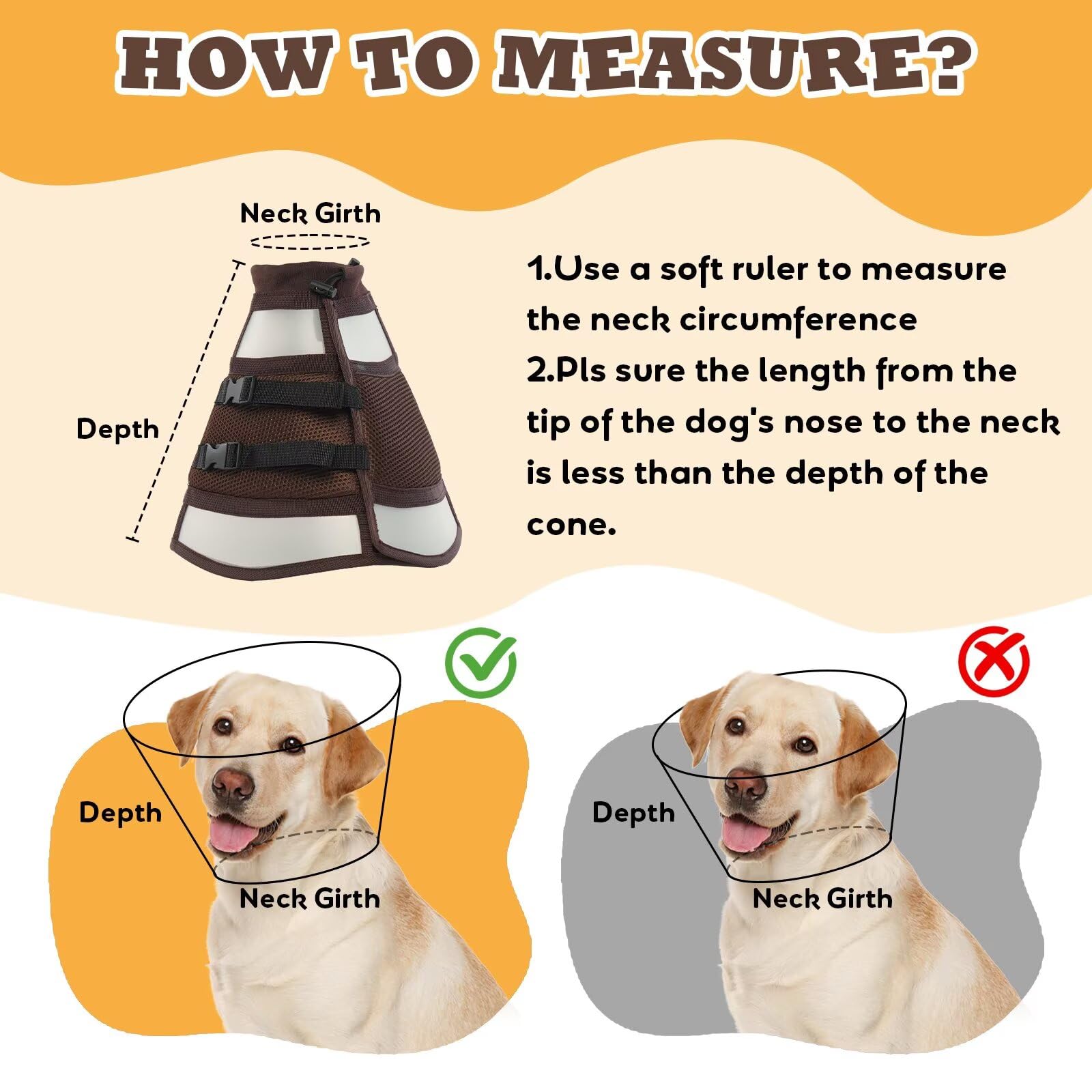 AuraPaw Cône Chien Fermeture auto-agrippante — fixation rapide et fiable.