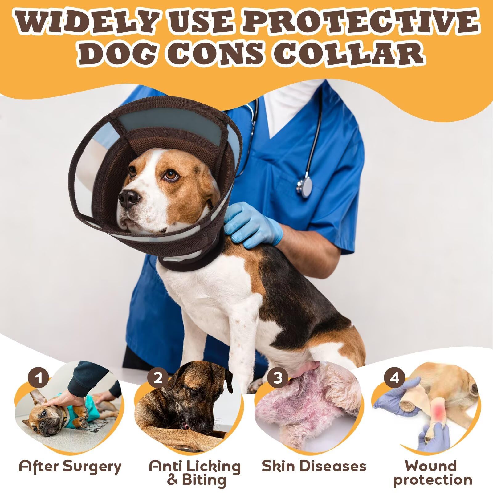 AuraPaw Cône Chien Toilettage — pratique après soins et diminue le stress.