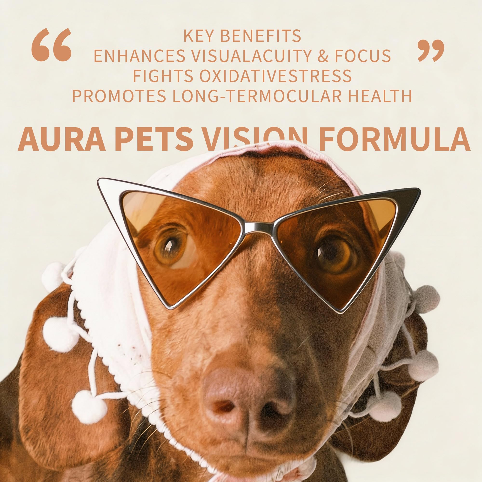 Aura Pets ingrédients naturels, formule sans colorants artificiels ni sucres ajoutés.