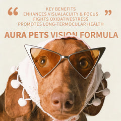 Aura Pets ingrédients naturels, formule sans colorants artificiels ni sucres ajoutés.