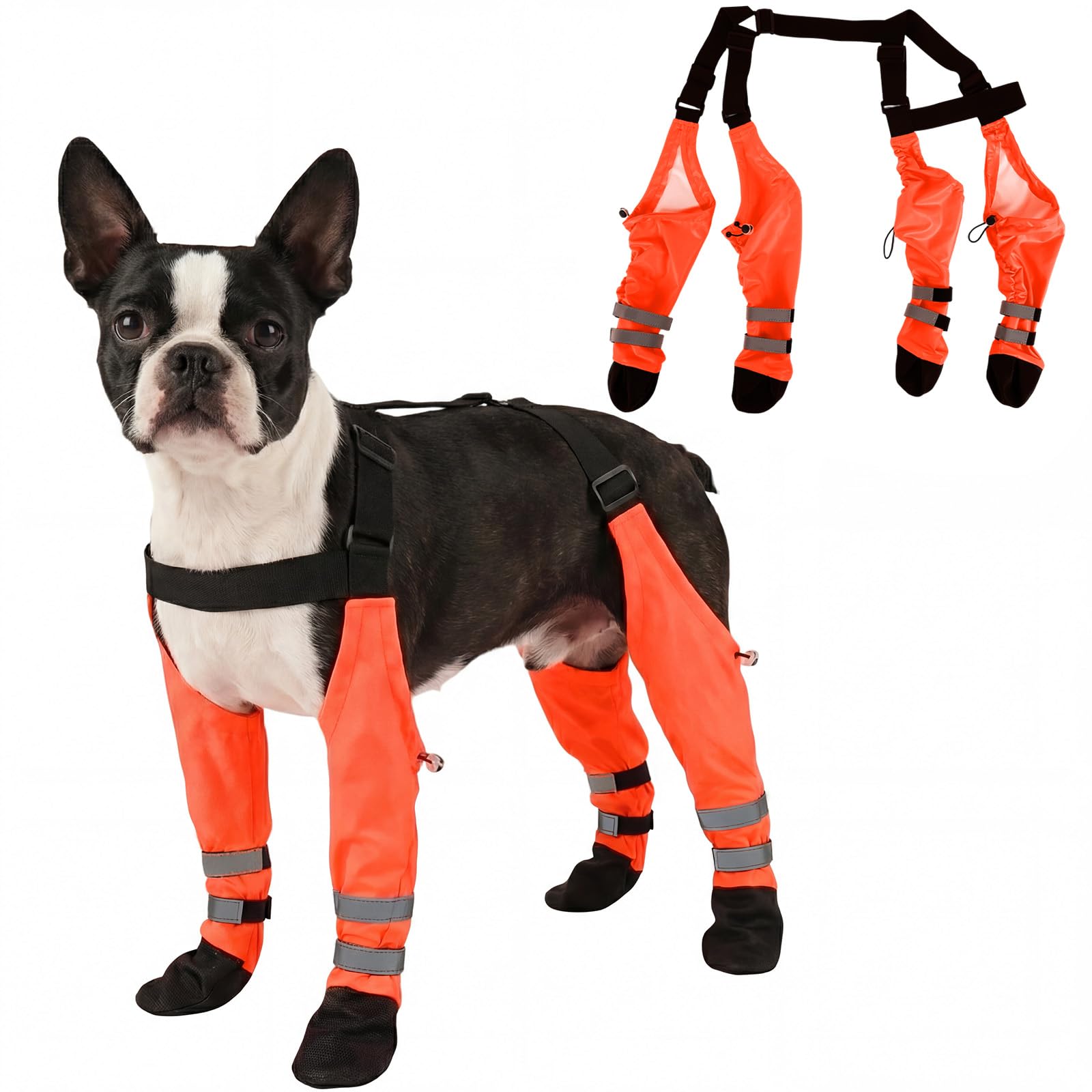 AuraPaw bottes hiver chien avec bretelles ajustables assurant un maintien solide