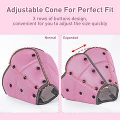 AuraPaw cone reglable-taille, ajustement précis autour du cou.