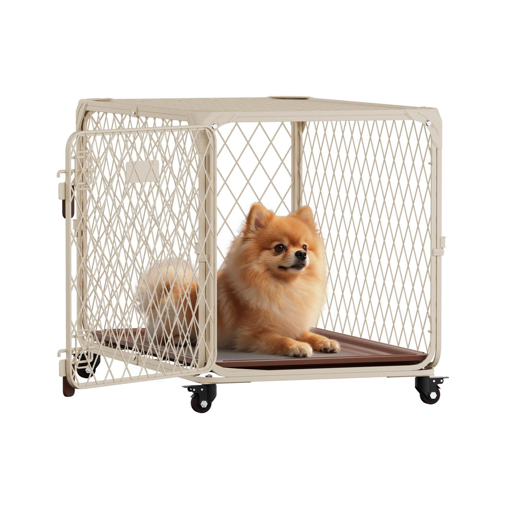 Aurapaws cage pour chien 30 pouces avec maillage diamant pour plus de résistance et sécurité.