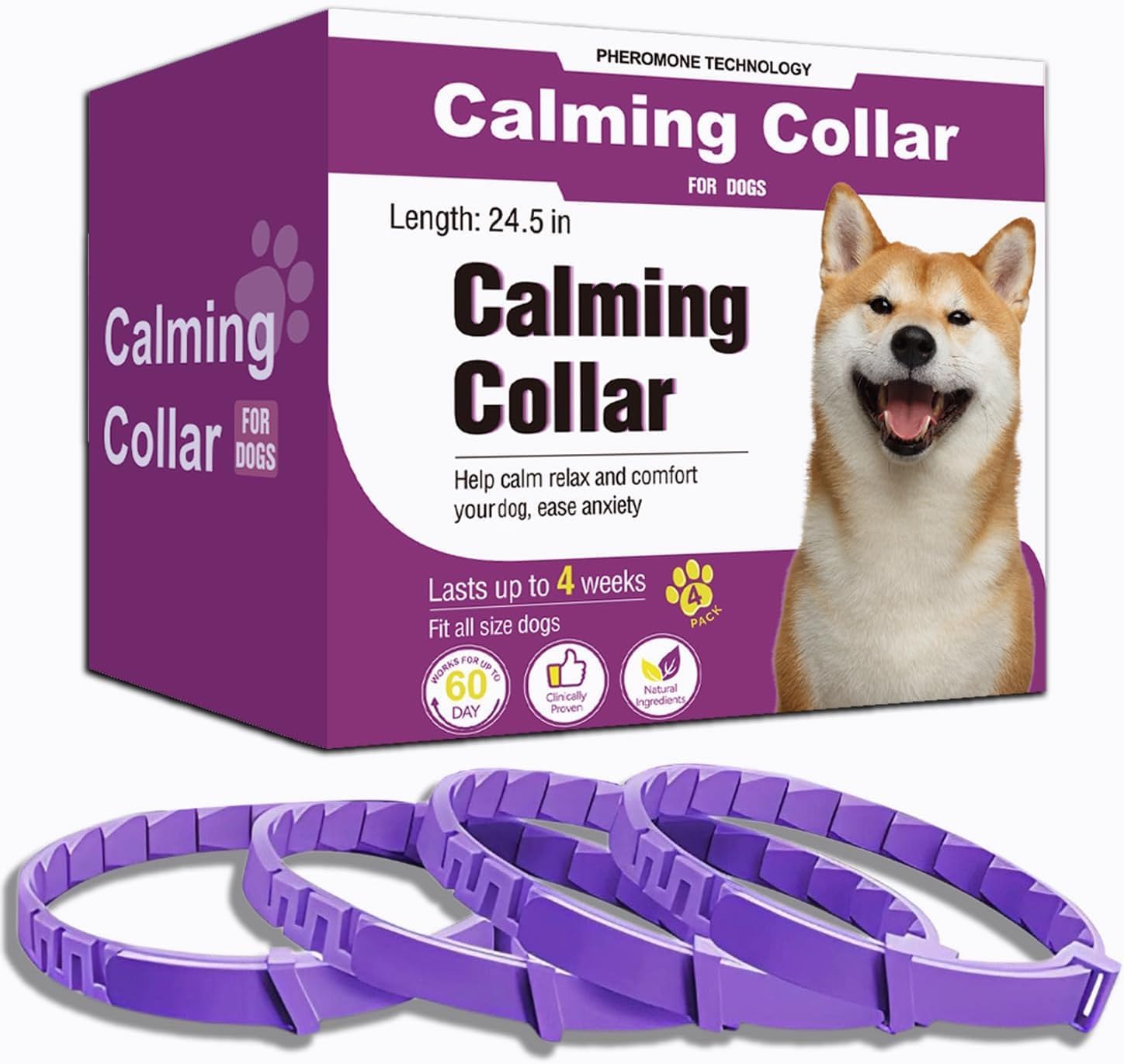 Collier Aurevoen apaisant pour chien, ensemble 4, apaise l'anxiété en voyage.