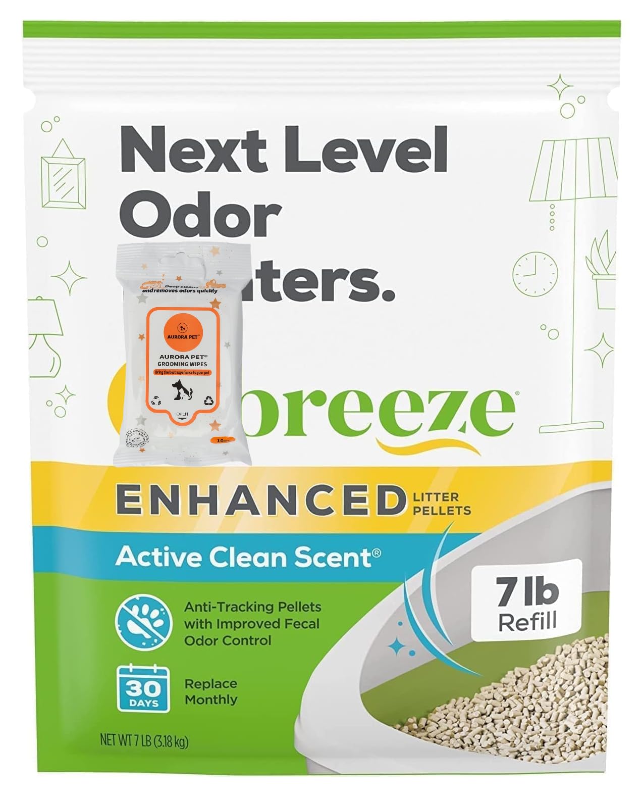 Aurora Pet Cat Breeze Pellets: pellets pour litière faciles à ramasser.